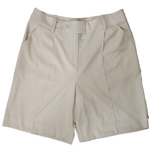 EUC New York & Company Cream Beige Dress Shorts Sz 12